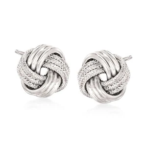 Ross-Simons Italian Sterling Silver Love Knot Earrings - Picture 1 of 3