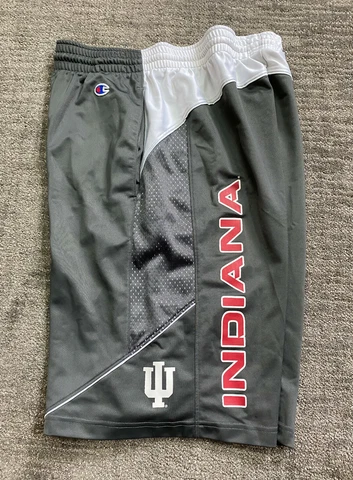 Champion Indiana IU Hoosiers Shorts Drawstring Pockets Basketball Medium Gray Cover