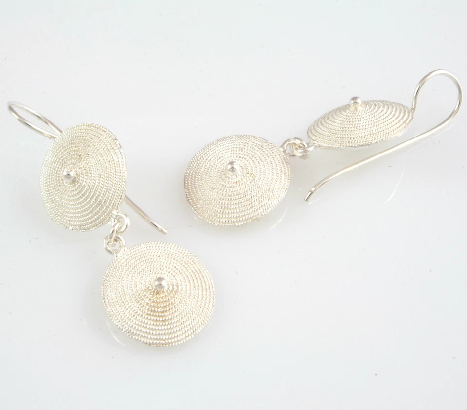 ORECCHINI IN FILIGRANA SARDA ARGENTO 925‰ DOPPIA CORBULA 1.5 cm - Immagine 1 di 1