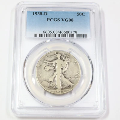 1938-D PCGS VG08 | Walking Liberty Half Dollar 50c US Coin #43671A - Image 1 of 2