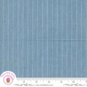 Moda VISTA WOVENS 12217 35 Sky Blue Stripe JANELL KENT Quilt Fabric - Picture 1 of 4