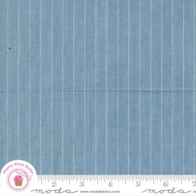 Moda VISTA WOVENS 12217 35 Sky Blue Stripe JANELL KENT Quilt Fabric - Image 1 of 4