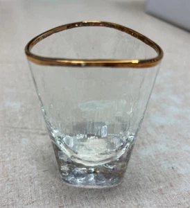 8 Triangular Luster Shotglasses Gold Trimmed Rim - Picture 1 of 6