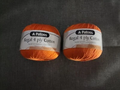 Yarn Orange Regal 4 Ply Cotton 50g #2731  knit Crochet Embroidery Lot Of 2 - Image 1 of 4