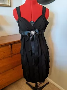 DRESSBARN Collection Little Black Dress 4 Extra Small Ruffles Occasion Club - Picture 1 of 11
