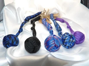 Heavy-Duty Woven Paracord Monkey Fist Keychain - U.S. Veteran HANDMADE —NEW - Picture 1 of 24