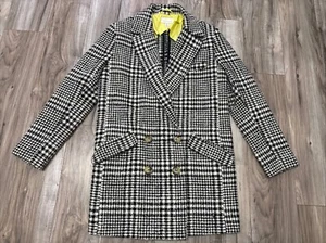 Topshop Pippa Long Check Coat Size 8 Ladies - Picture 1 of 11