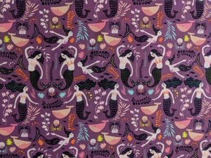 Mermaids Siren Song Orchid - Sirena - Art Gallery Fabrics -Premium Cotton - Picture 1 of 2