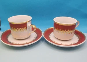 Taza y platillo de té Boris Kidric vintage, porcelana fina, juego de 2 - Imagen 1 de 12