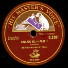 BENNO MOISEIWITSCH -PIANO- Chopin: Ballade No 1  Schellackplatte   78rpm G3715
