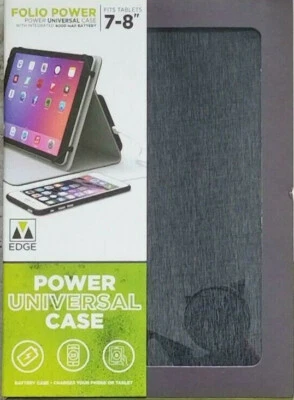 Edge Folio Power Pro Case for Most 7"-8" Tablets - D Gray New in box  - Image 1 of 4