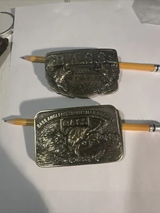 B.A.S.S. Barschangler Sportsman Society Angelverein Gürtelschnallen 1988 und 1990 - Bild 1 von 6