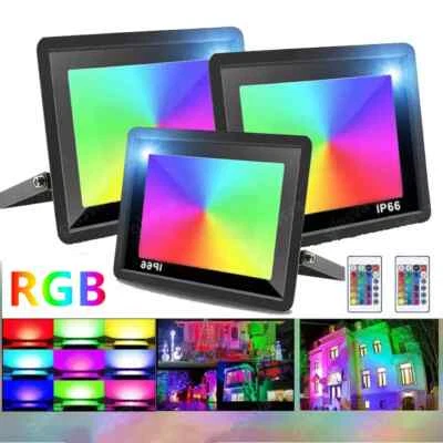 10-200W RGB LED Fluter Flutlicht Außen Strahler Scheinwerfer Gartenlampe Dimmbar - Bild 1 von 4