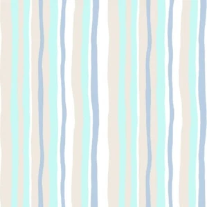 Woodland Gathering, Turquoise Stripe, Organic Fabric, Clothworks, Y2064-101, Yd. - Picture 1 of 1
