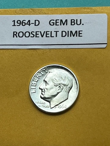 1964-D Silver Roosevelt Dime Gem Bu Cover