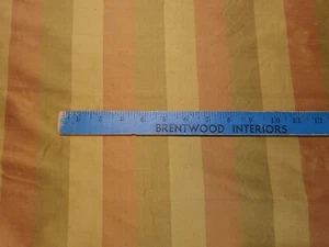 PAMPAS BAMBOO Red Green Yellow Stripe Silk Designer Autumn Fall Drapery Fabric - Picture 1 of 3