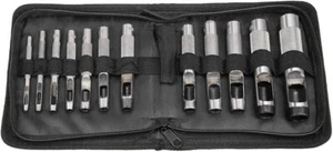 12-teiliges Hohlleder Locher Set - High Carbon Stahl, bearbeiteter Griff, 1/8" bis 3/ - Bild 1 von 4