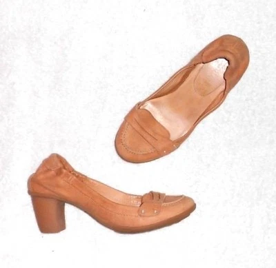 PATAUGAS mocassins cuir daim camel P 36½ TBE - Photo 1/4