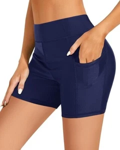 Yonique Damen Badeshorts hoher Bund Badehose Bauchkontrolle Badeanzug - Bild 1 von 6