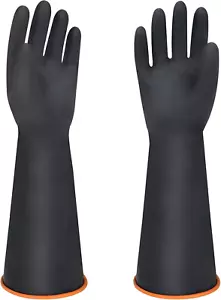 18" Latex Chemical Resistant Gloves Heavy Duty Long Rubber Dishwashing Gloves - Picture 1 of 12