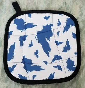 "Soporte para ollas Collisionware Lake Superior Tema/Almohadilla caliente en azul, negro y blanco, 7" - Imagen 1 de 2