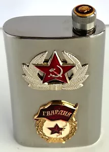 Vintage Soviet CCCP Russian Stainless Steel 6oz Flask - Picture 1 of 7