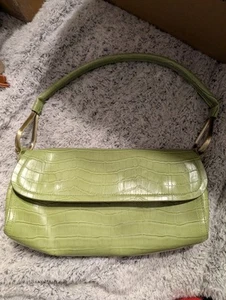 Women's Animal Print Snake Skin  Green Handbag Purse GUC - Picture 1 of 7