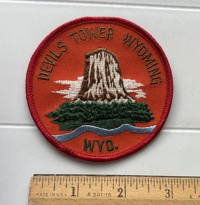 Devils Tower National Monument Wyoming Round Embroidered Souvenir Patch Badge - Image 1 of 3