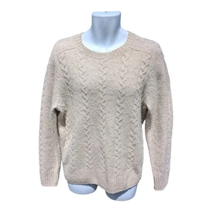 VINTAGE J Crew Sweater Herren M Biege Rundhals Pullover Wolle Speckle Oatmeal 90s - Bild 1 von 8