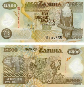 Zambia 500 kwacha 2011 Polymer UNC Elephant (P43h) - Picture 1 of 1