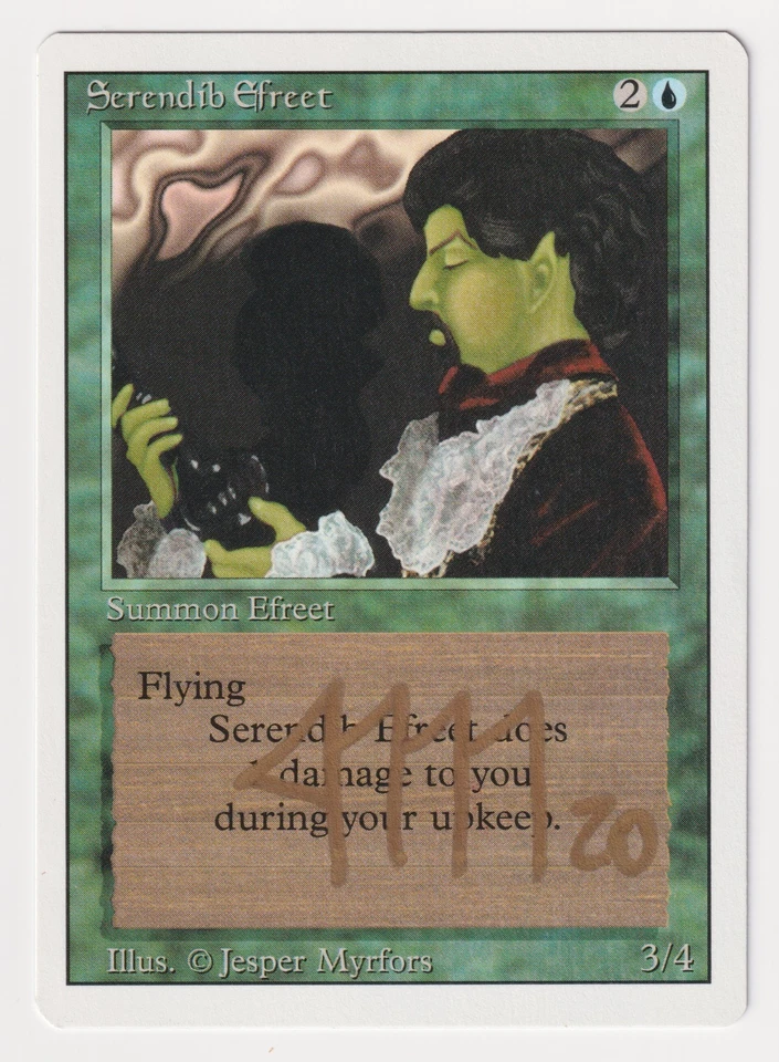 Gold Signed Serendib Efreet HP Revised Artist Jesper Myrfors MTG Magic Misprint! - Image 1 of 2