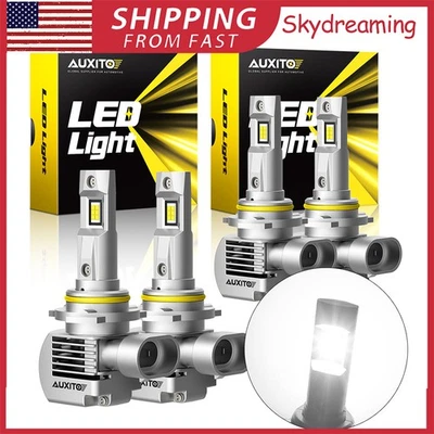 9005 9006 LED Headlights High Low Beam Bulbs 200W Super Bright 10000K Combo Pack - Image 1 of 4