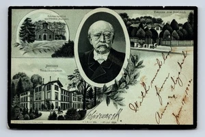 1902 Otto Von Bismark Schloss Friedrichsruh Grabkapelle Eingang Germany Postcard - Picture 1 of 4