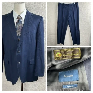 Faconnable Loro Piana 100% Baumwolle Herren Anzug Maße. 46R / 38x31,5 dunkelblau - Bild 1 von 23