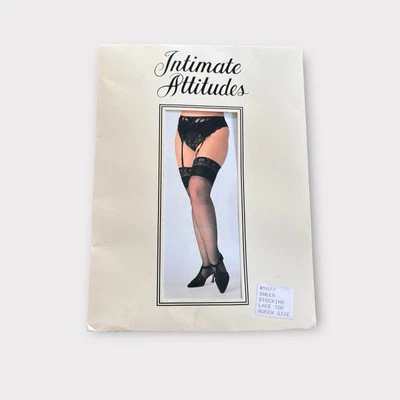 Intimate Attitudes Sheer Stockings Queen Size Shirley Of Hollywood Vintage 1980s - Image 1 of 4