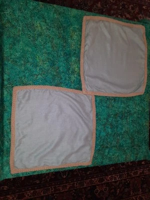 Pottery Barn Linen Pillow Cover Blue Jute Trim Zip Close 20X20 - Image 1 of 4