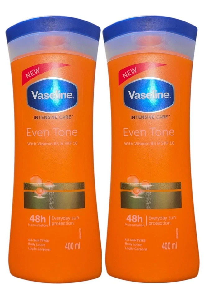2 PK Vaselina Cuidado Intensivo Tono Uniforme Loción Corporal 13.5 FL oz/400ML Cada una Foto 1 de 2