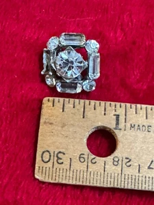 Vintage Clear Rhinestone Brooch with Unique Shape & Different Shape Rhinestones - Picture 1 of 5