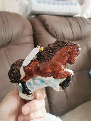 Christbaumschmuck Glas Holyart  Pferd Handbemalt kleine BESCHÄDIGUNG  - Bild 1 von 4