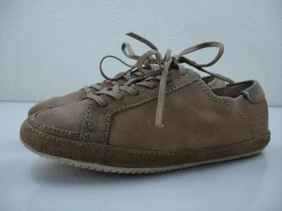 Women's sz 7.5 M Frye Ivy Beige Tan Leather Shoes Sneakers Lace-Up Flat Oxfords - Image 1 of 4