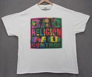 Y2K Gildan T Shirt Men 2XL White Bad Religion No Control Graphic Punk Promo FLAW - Picture 1 of 11