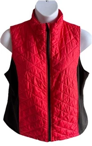1X Chaleco acolchado acolchado rojo y negro sin marca para mujer cremallera completa SIN ETIQUETA 1X - Imagen 1 de 11