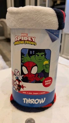 Marvel Spider-Man Hulk Spidey And His Amazing Friends Walmart Plush Throw Misp - Image 1 of 4