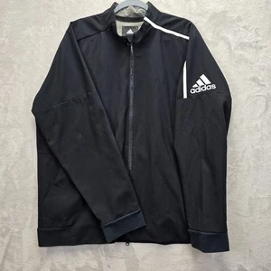 Adidas Trainingsjacke Herren XL schwarz Full Zip weiß Streifen Logo Sport Training - Bild 1 von 17