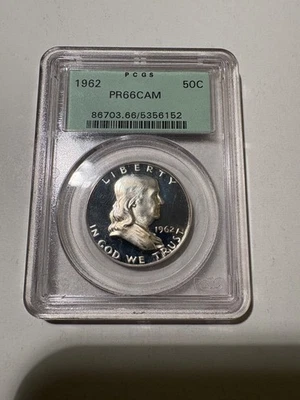 1962 Proof Franklin Half Dollar PCGS PR66CAM Old PCGS Holder Mintage 3,218,019. - Image 1 of 2