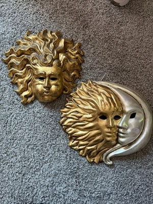 2 Venetian Paper Machè Wall Art Masks Lele Nason Venezia Approx 14” See Photos - Image 1 of 4