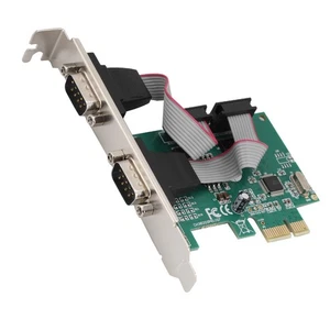 2 Port 2*RS-232 Serial Port COM To PCI-E PCI Express Card Adapter Converter NEW - Afbeelding 1 van 8