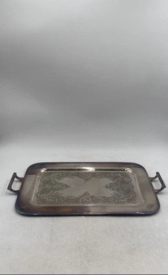 Vintage Laurel Silver-Plated Elegant Floral Antique Home Decor Serving Tray - Image 1 of 4