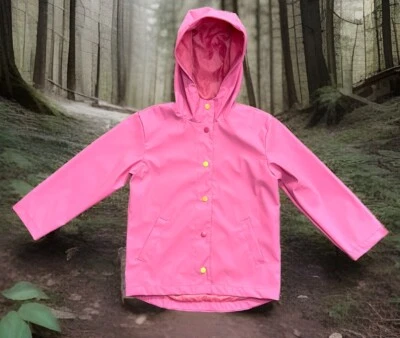 Old Navy Girls Rain Coat Snap Front Jacket Water Resistant Pink Buttons XL 14-16 - Image 1 of 4