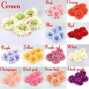 2/100P 14 cm Kunstseide Blumenkopf Chrysantheme zum Selbermachen Hochzeit Flora Wand - Bild 1 von 27